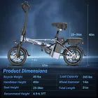 AOVOPRO EB60 14 Inch Ebike 500W Folding Electric Bike Bicycle 48V 10.4AH 22MPH